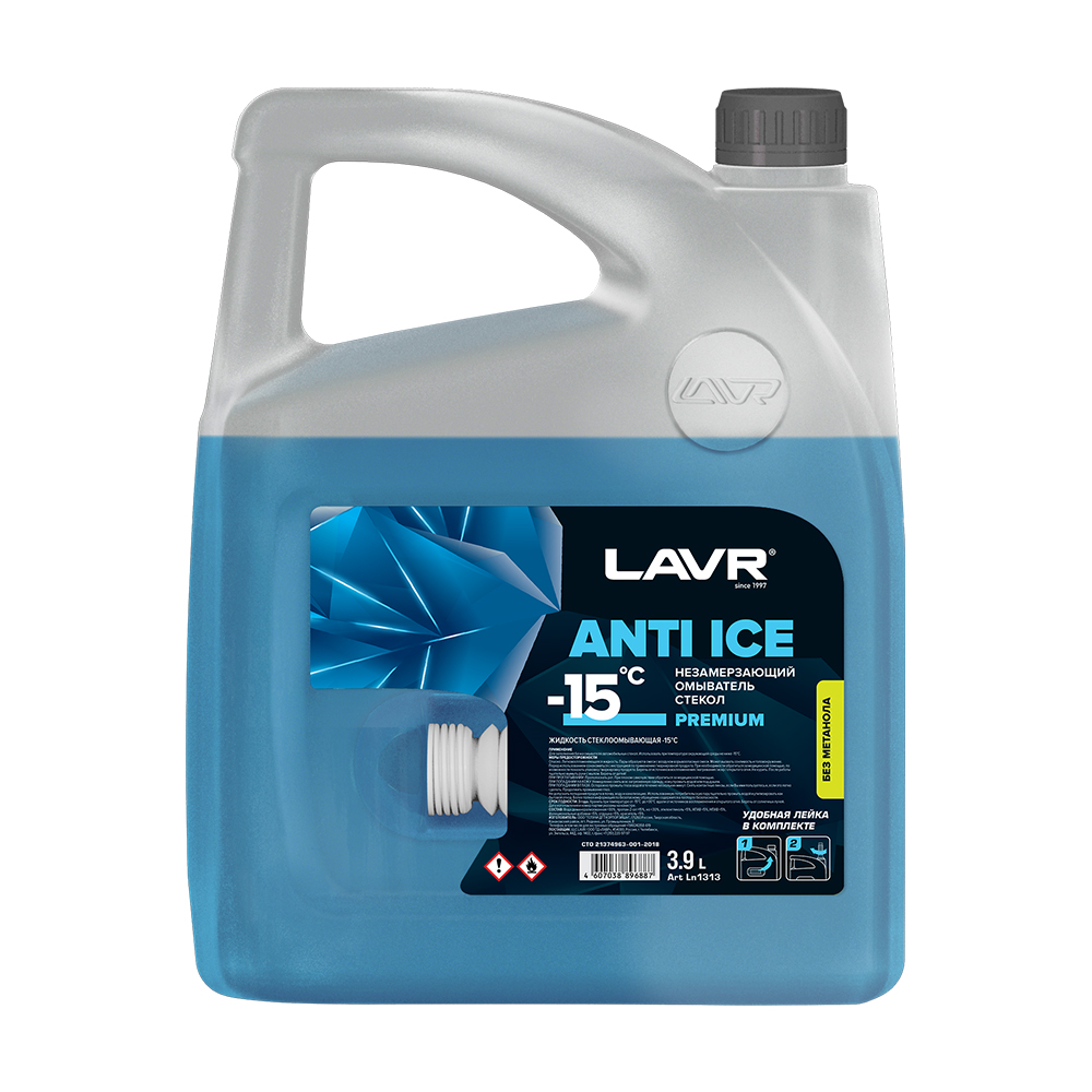Незамерзающий омыватель стекол -15°С LAVR Anti-ice Premium 3,9 л
