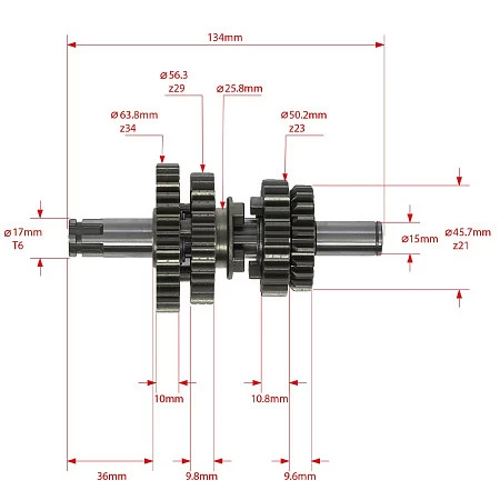 Комплект валов КПП в сборе двиг. ZS155 см3  OEM