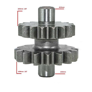 Шестерня промежуточная электростартера малая ZS172FMM, ZS170MM-3, ZS174MN, ZS167FMM,  200/250GY +